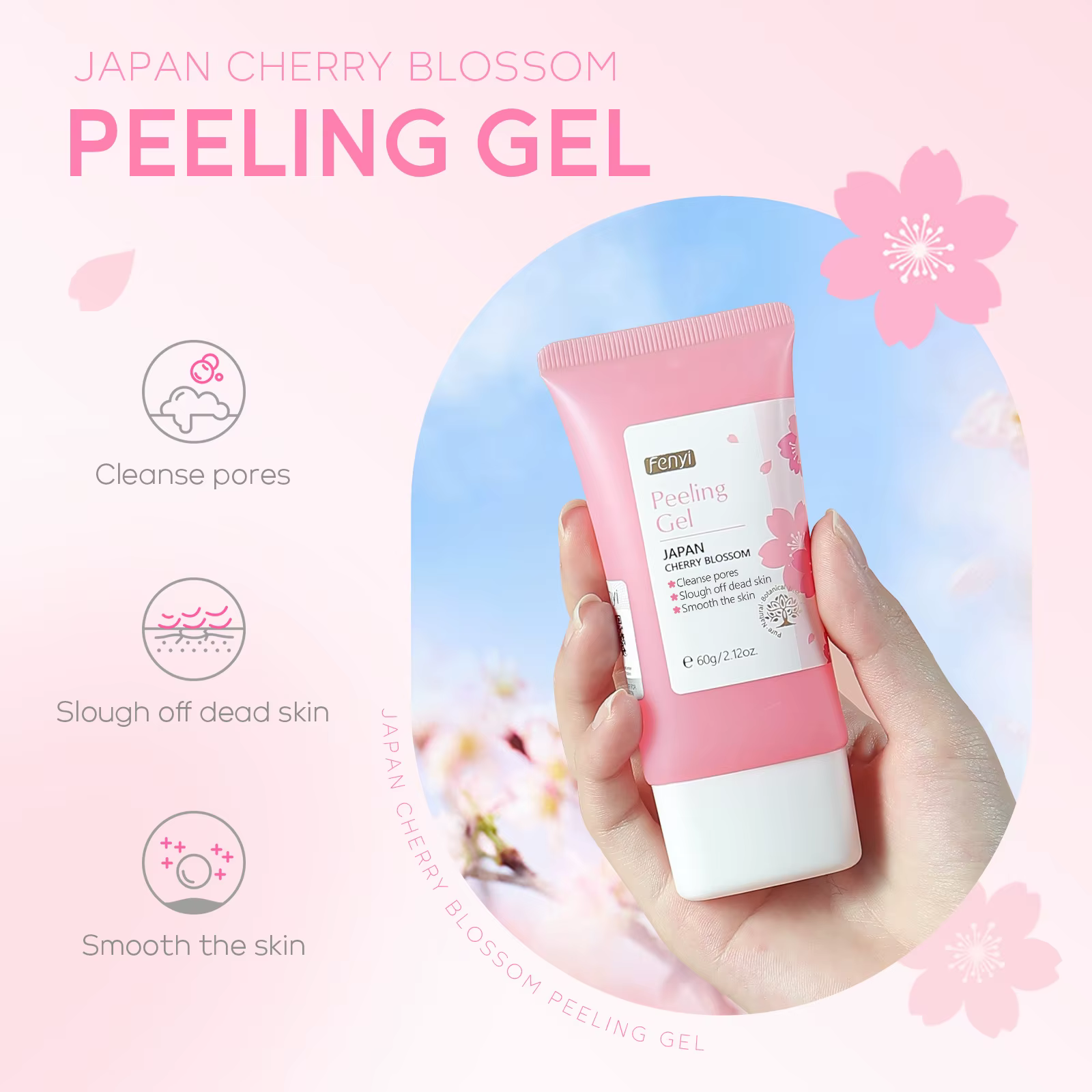Gel exfoliant en fleurs de cerisier