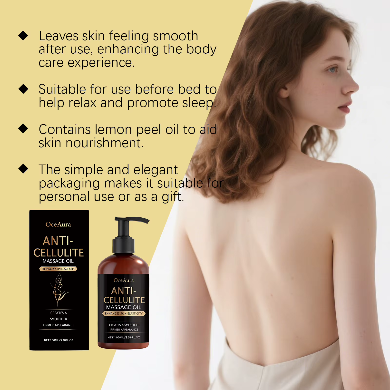 Huile de Massage corporel pour l'hydratation raffermissante