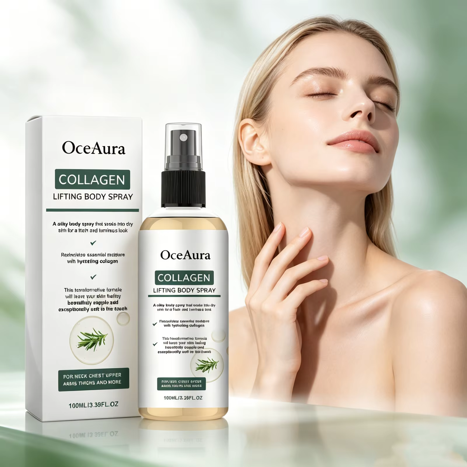 Spray Corporel Hydratant Lissant au Collagène – Apaise la Peau Sèche