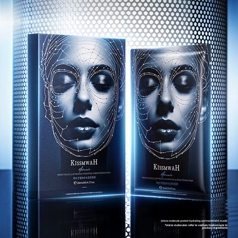 Masque facial hydratant et transparent à protéines micro moléculaires hydrate en profondeur