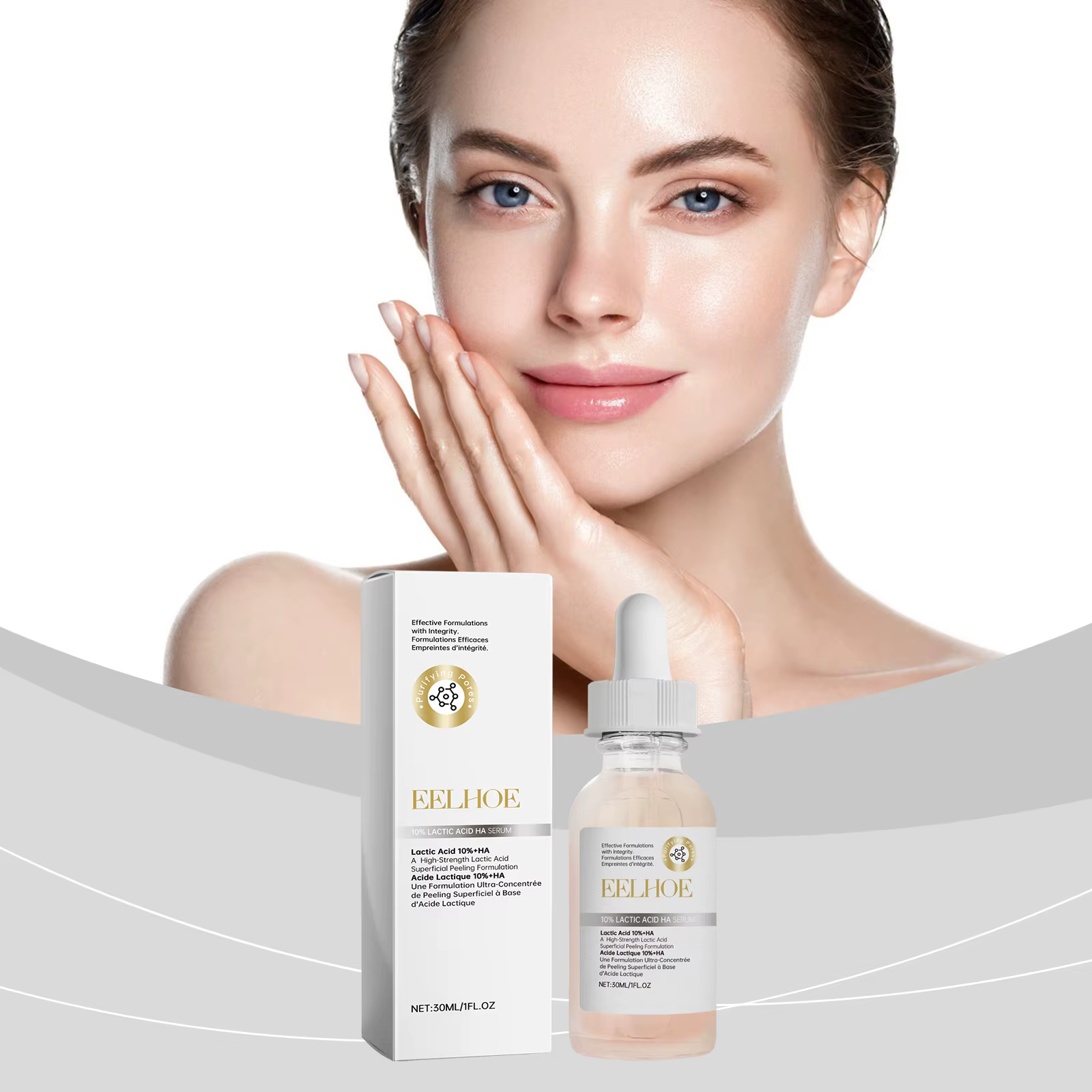 EELHOE acide hyaluronique sérum visage nourrissant en profondeur peau raffermissant l'acide lactique rajeunir l'essence