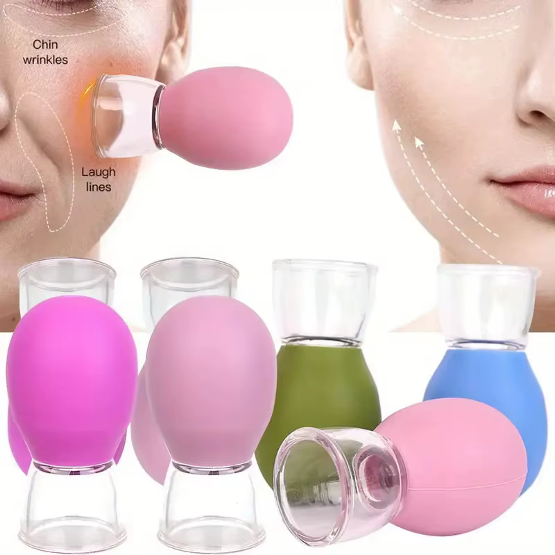 Tasse de massage liftante du visage : aspiration sous vide pour raffermir les ridules du menton et du sourire
