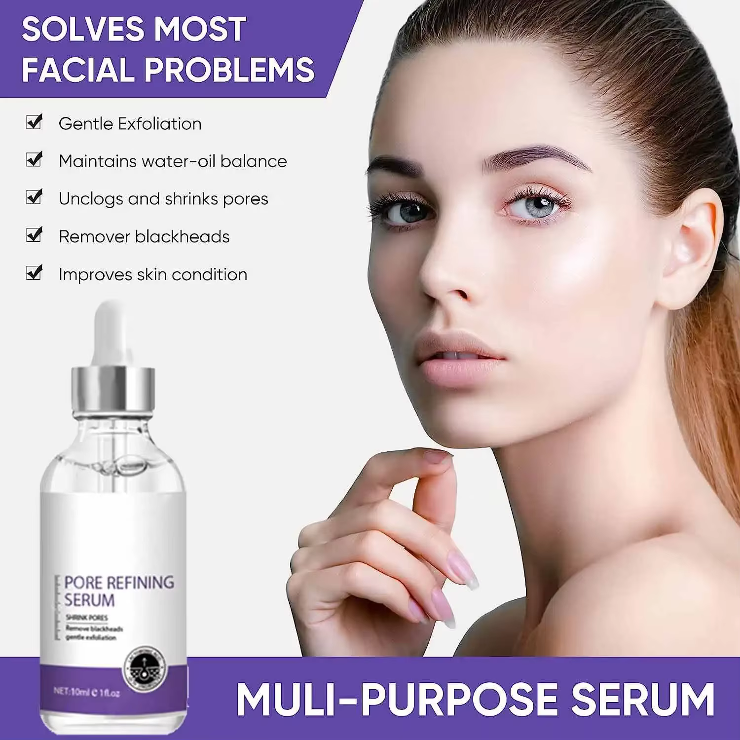 Sérum Réducteur de Pores Visage – Atténue les Pores Dilatés