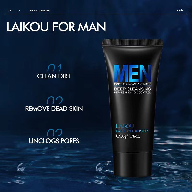 LAIKOU – nettoyant pour le visage pour hommes