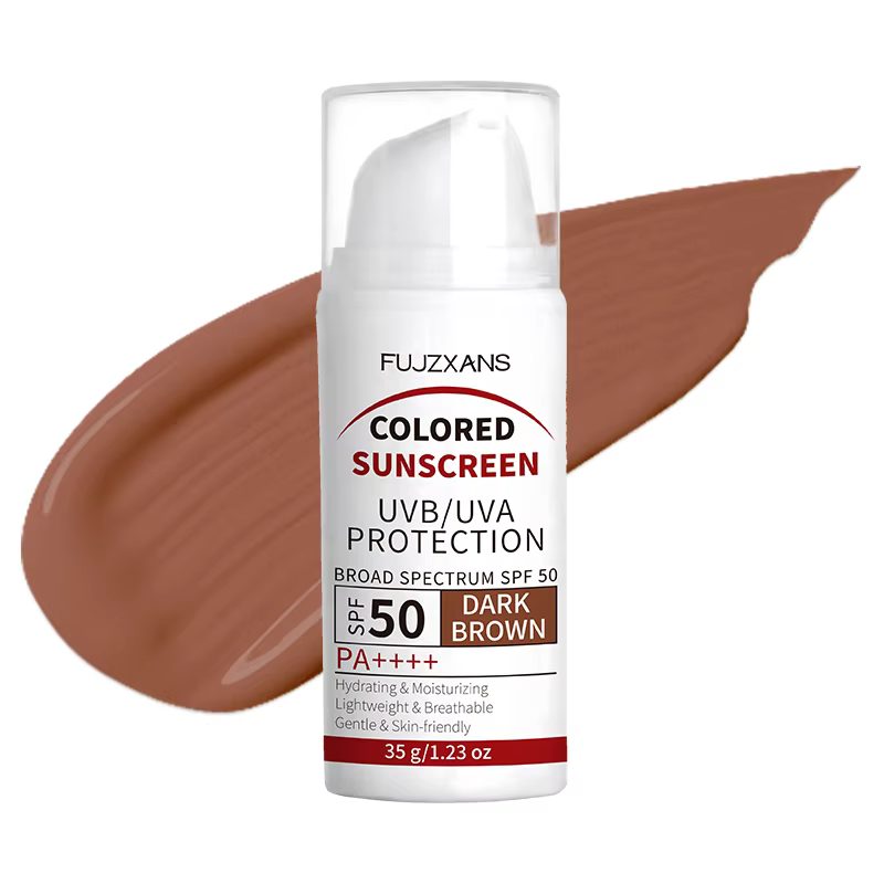 Crème solaire teintée au dioxyde de titane