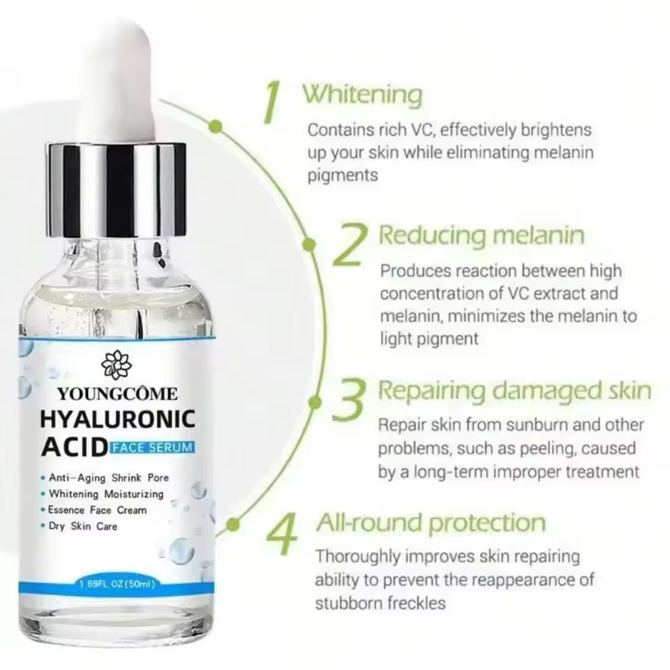 L'acide hyaluronique illumine le teint rétrécit le visage hydratant la peau sèche rendant votre