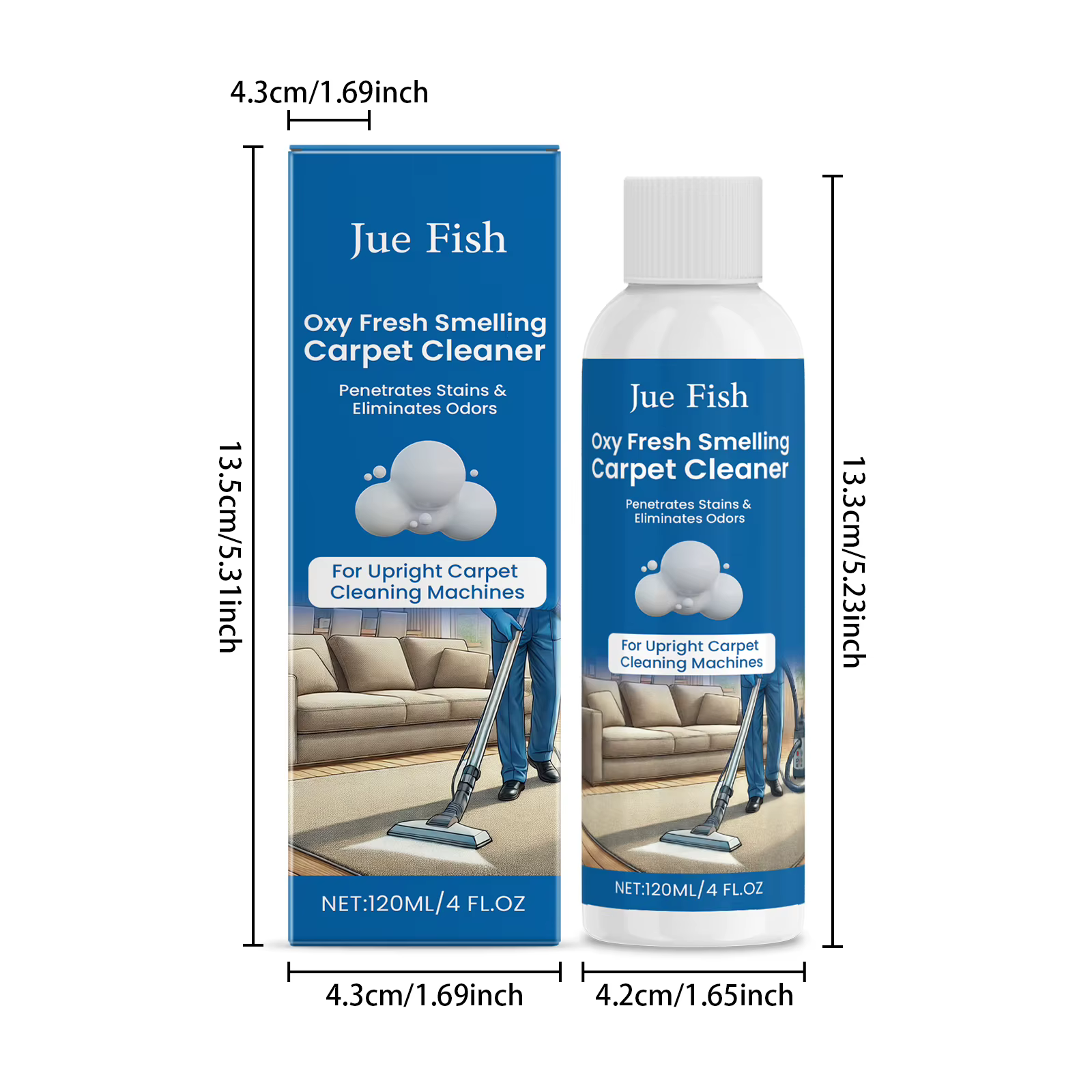 Jue-Fish Nettoyant pour tapis, Nettoyage des tissus pour tapis Nettoyant les taches Nettoyant à l'huile de café