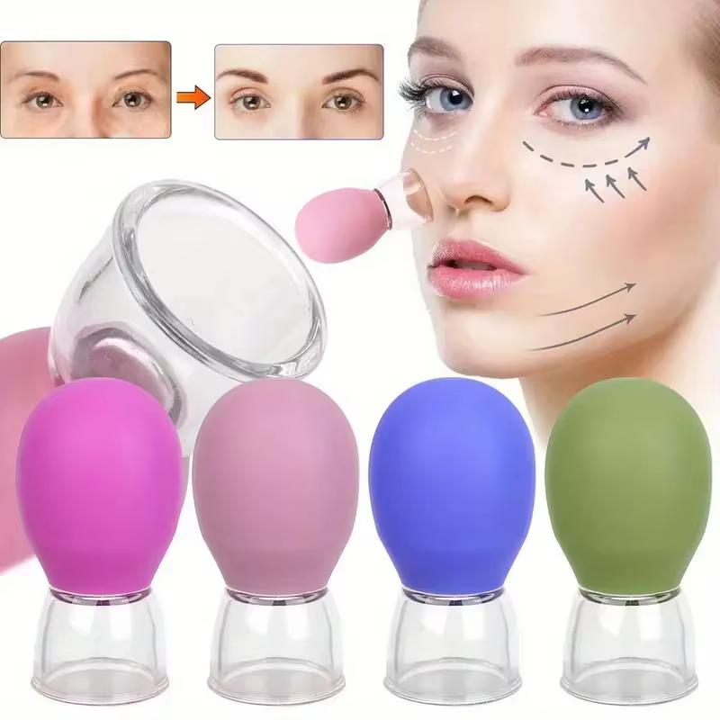 Tasse de massage liftante du visage : aspiration sous vide pour raffermir les ridules du menton et du sourire