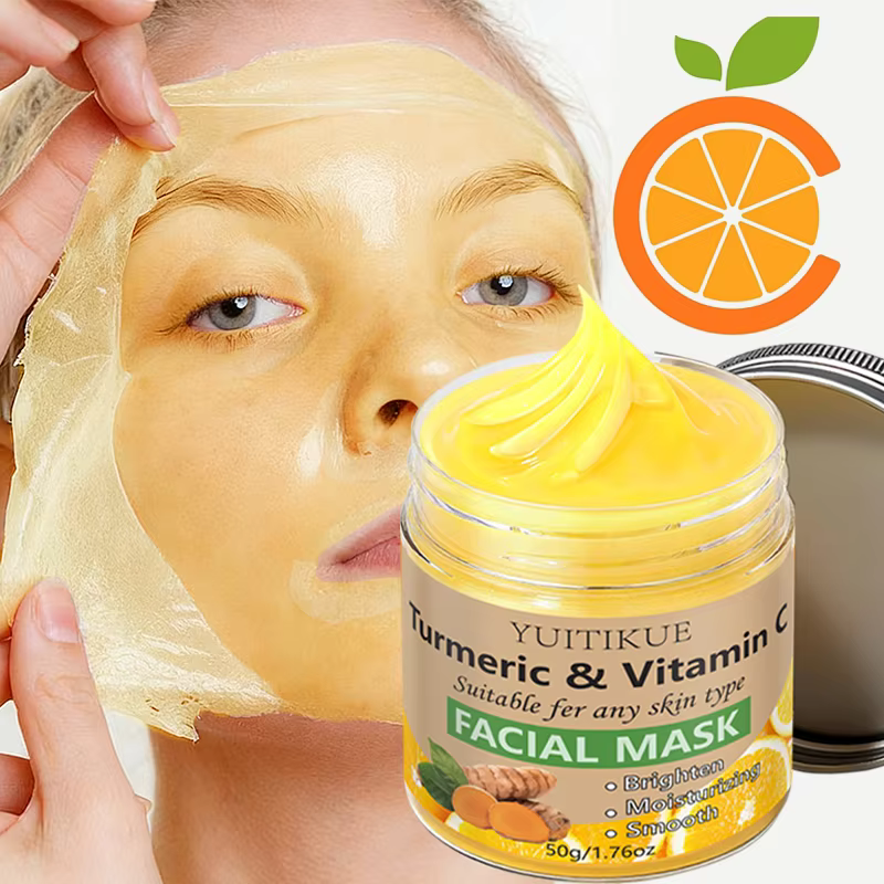 Masque visage YUITIKUE au curcuma et à la vitamine C - Formule éclaircissante