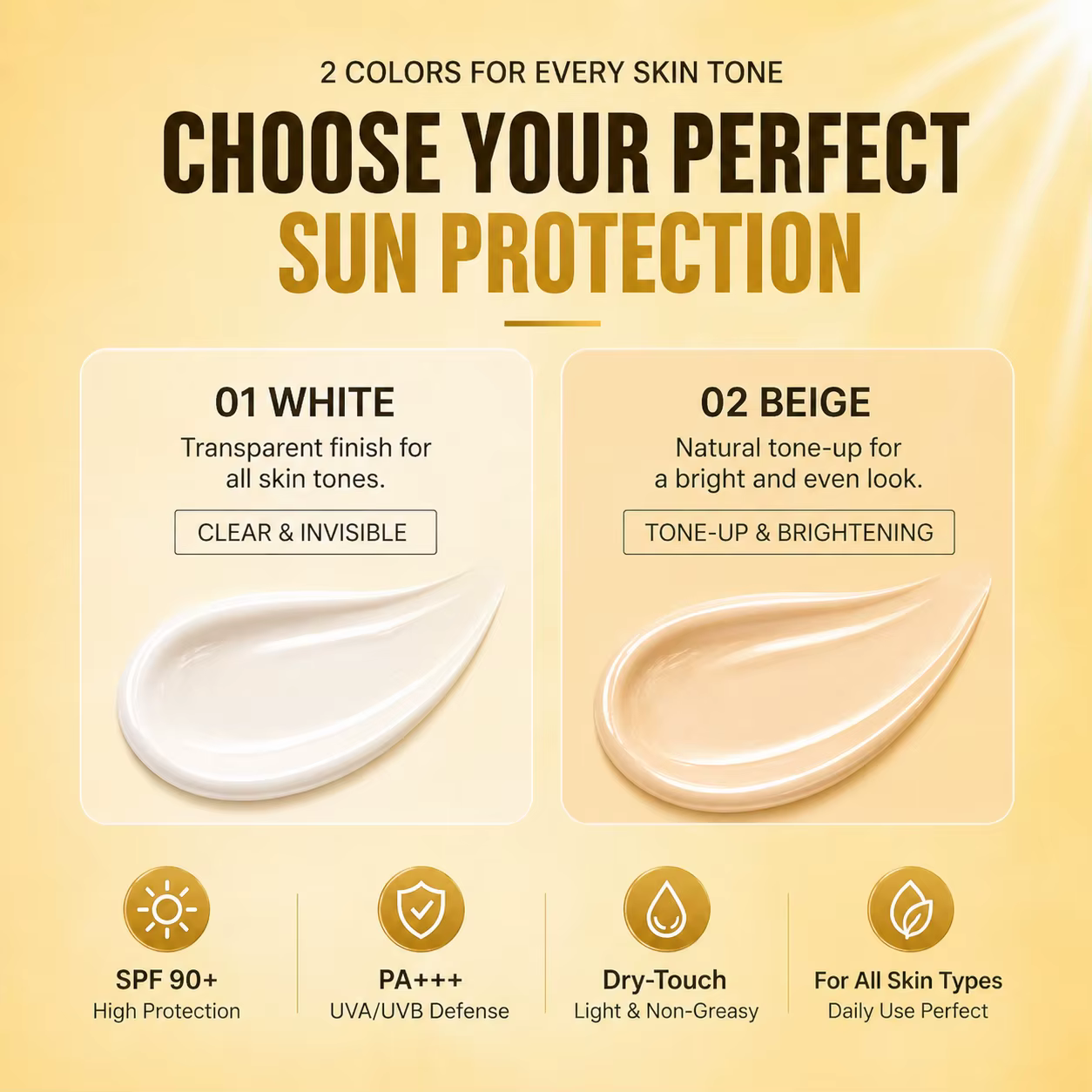 Crème solaire SPF90+, légère