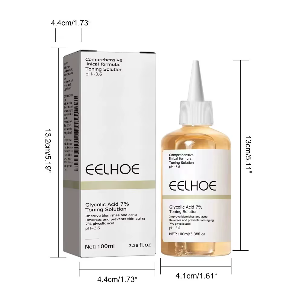 Acide glycolique 7% Solution tonifiante dissolvant d'acné soins de la peau raffermissant hydrater
