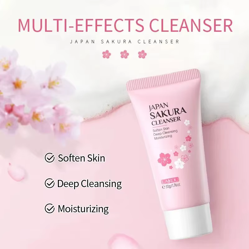 LAIKOU Sakura nettoyant doux nettoyage en profondeur contrôle de l'huile hydratant rétrécit les Pores visage soins de