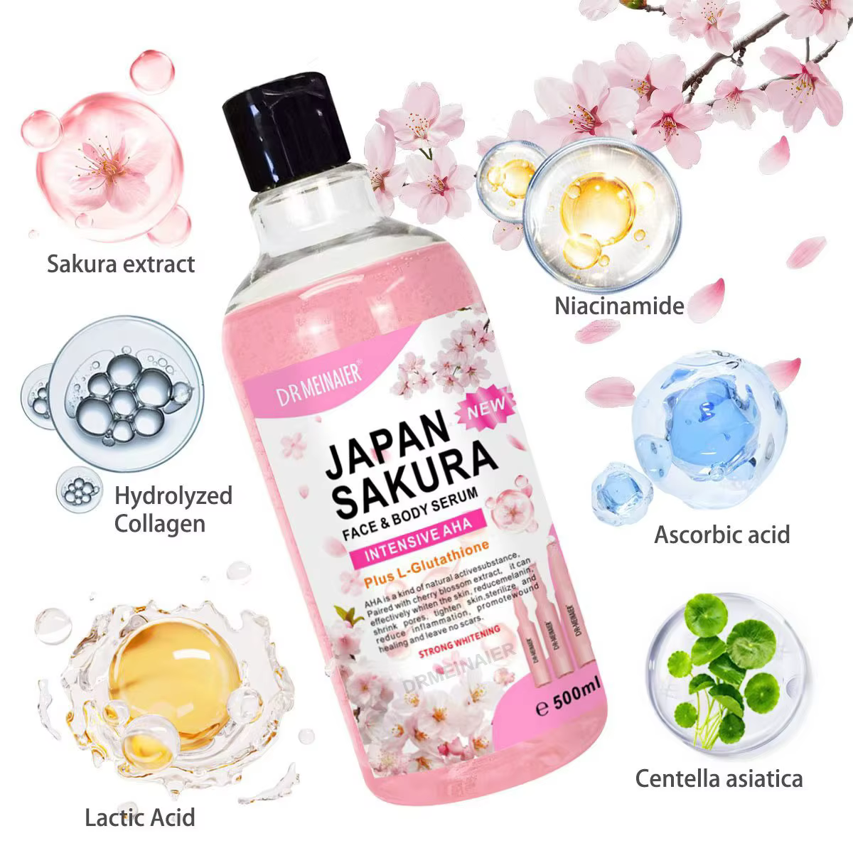 Sérum japonais Sakura pour le visage et le corps