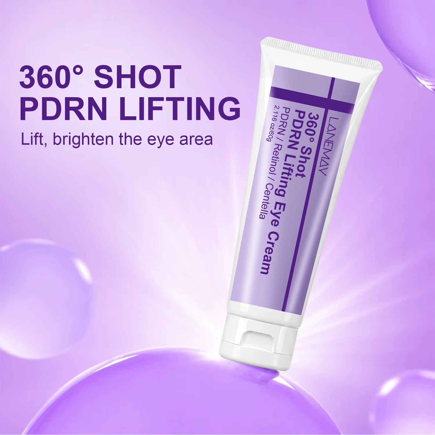 360 ° Crème pour les yeux liftante Shot PDRN – 60g. Formulé avec PDRN