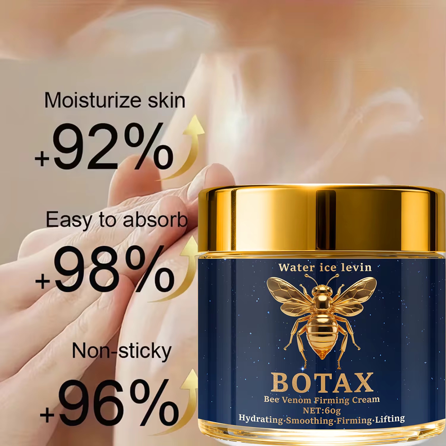 Crème raffermissante au venin d'abeille BOTAX avec acide hyaluronique et rétinol pour hydrater et lifter