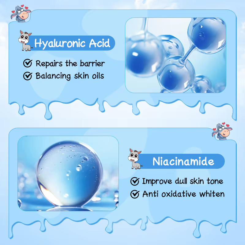 3pcs Crème pour le visage au lait d'ânesse - Forte action blanchissante