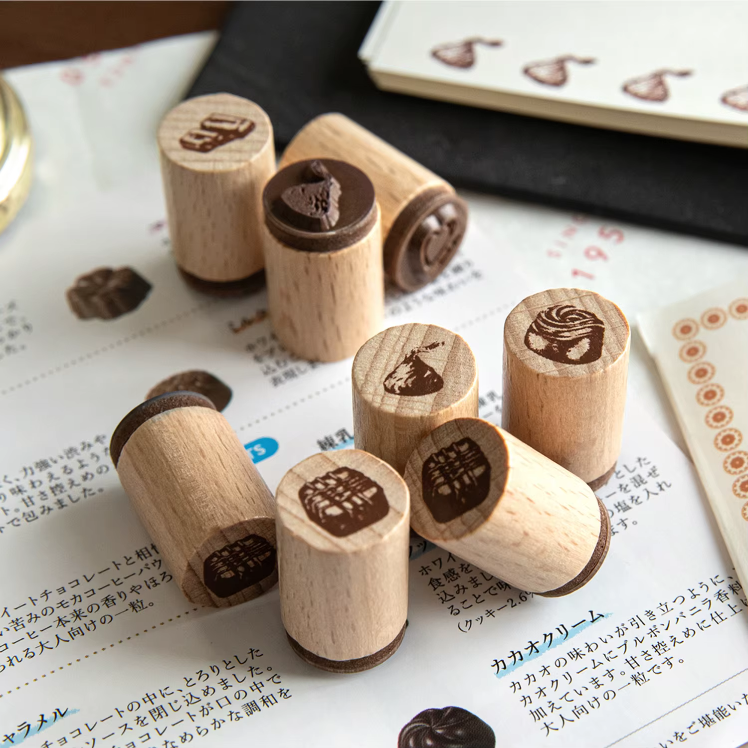 Mini tampons décoratifs mignons pour journaux, motifs alimentaires adorables et de haute qualité pour les check-ins DIY