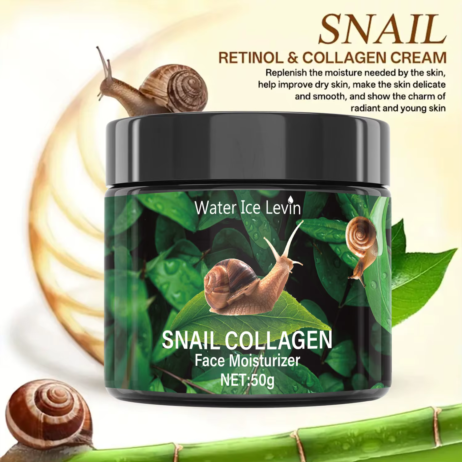 Crème Hydratante Escargot 50g - Collagène Végétal & Vitamine E