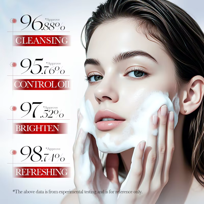 SADOER Mousse Nettoyante Visage Éclaircissante à l'Acide Kojique Hydratante Nettoyage en Profondeur Anti-âge