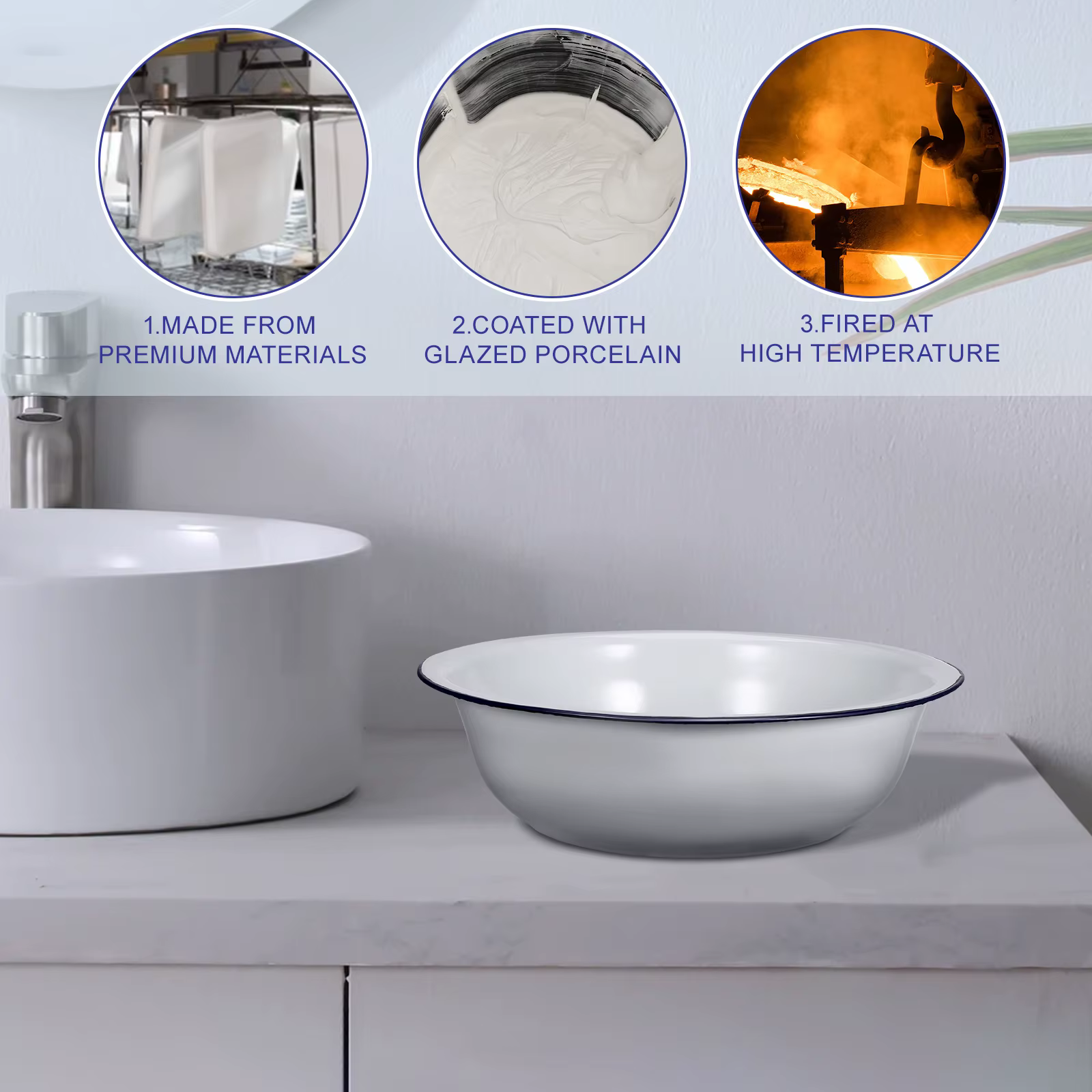 Lavabos de pieds en émail, lavabo de trempage des pieds, baignoire de trempage en émail, lavabo de lavage des pieds, lavabo de bain de pieds pour trempage des pieds
