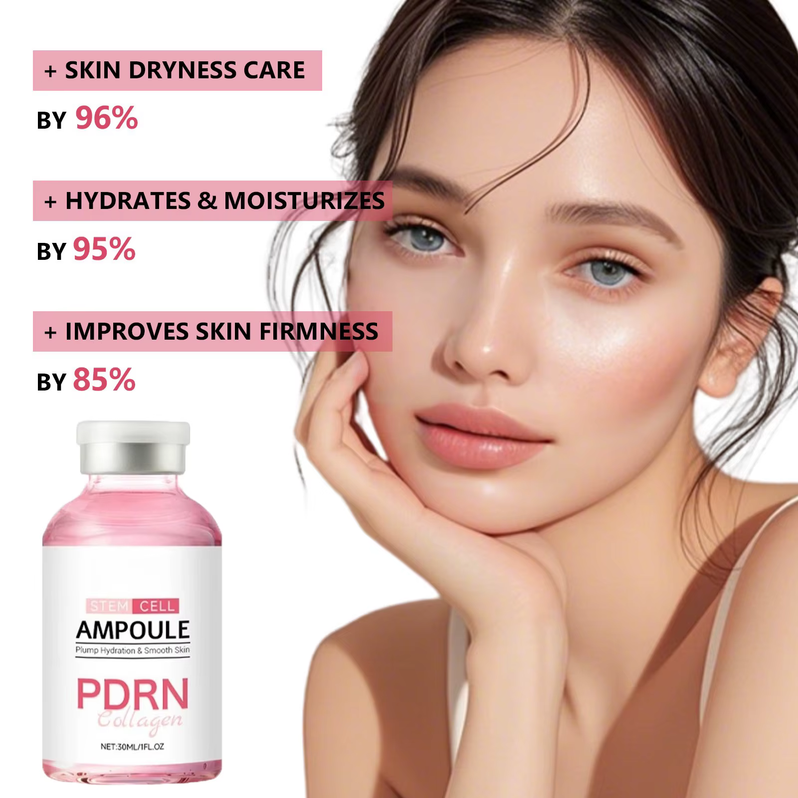 Sérum liftant aux peptides de qualité supérieure | Ampoule raffermissante intensive avec collagène anti-âge et tenseur