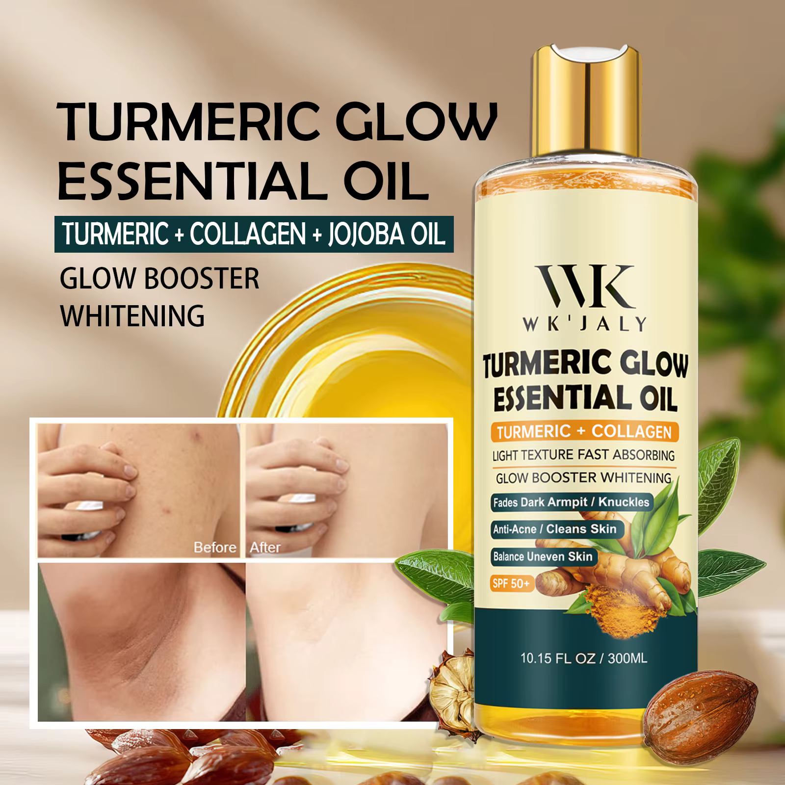 WK JALY Huile essentielle blanchissante au curcuma