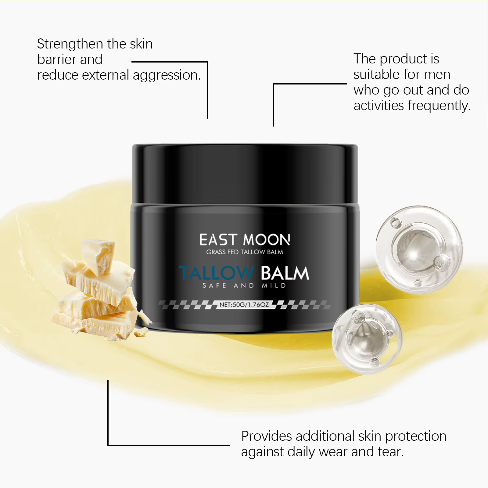 Crème raffermissante pour le visage East Moon pour hommes