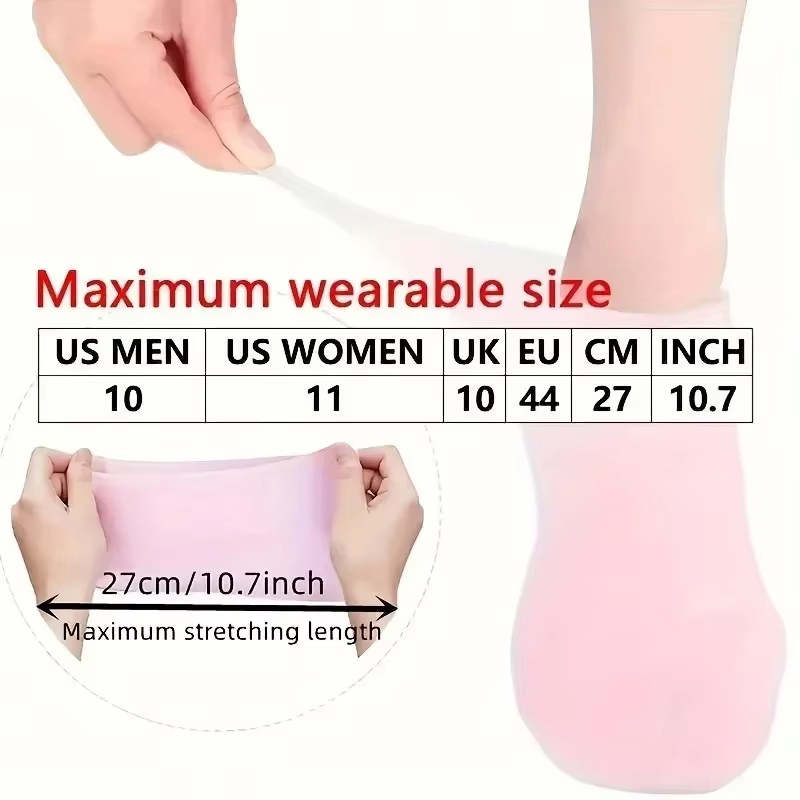 Chaussettes hydratantes en silicone élastique pour les pieds secs et gercés