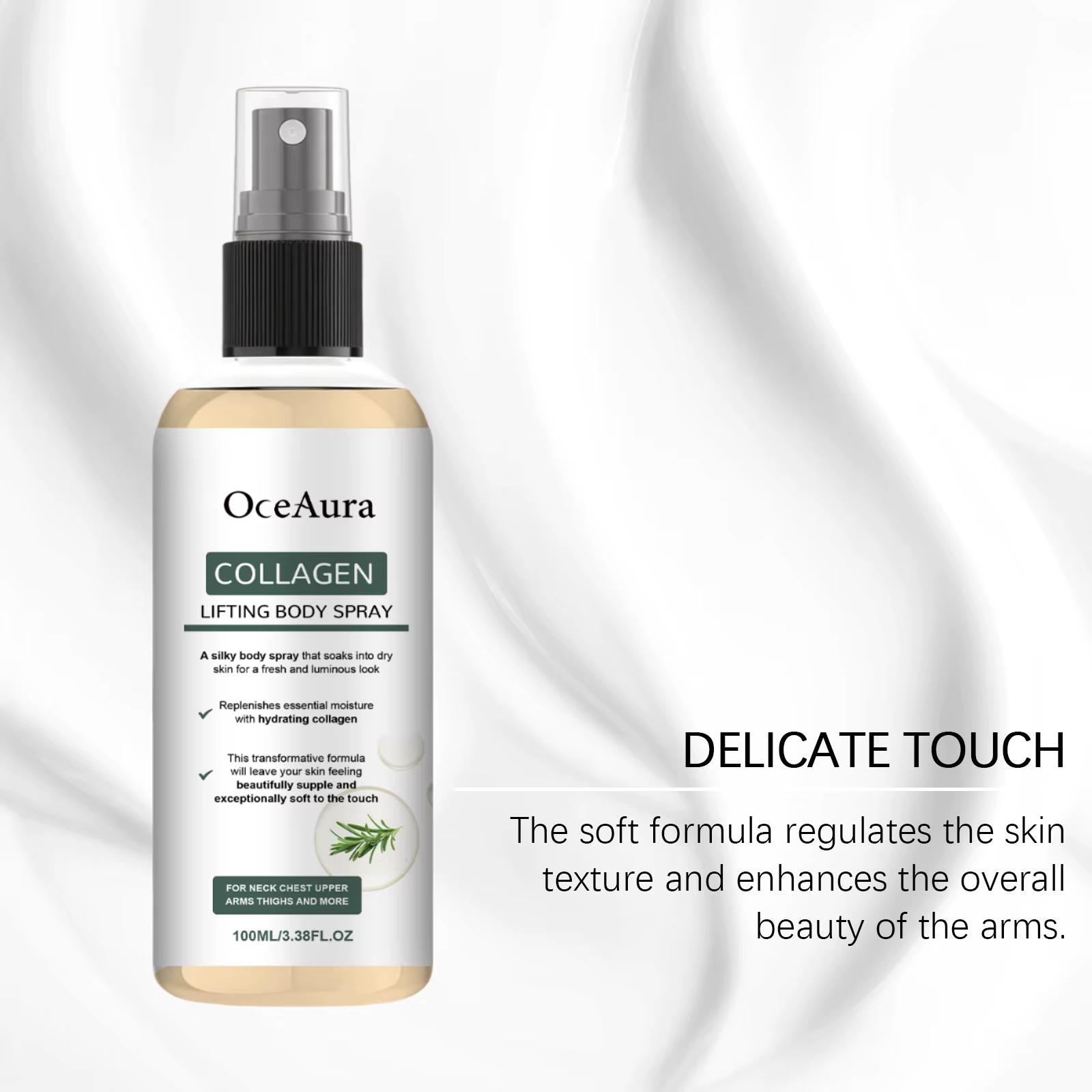 Spray Corporel Hydratant Lissant au Collagène – Apaise la Peau Sèche