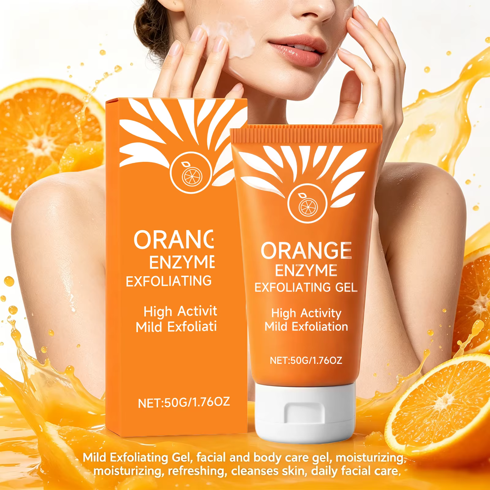 Gel exfoliant à l'orange pour le soin du visage et du corps