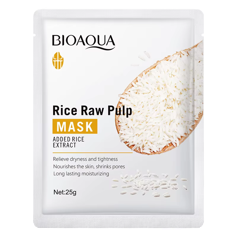 10 pièces BIOAQUA riz pâte brute masques pour le visage soins de la peau hydratant raffermissant