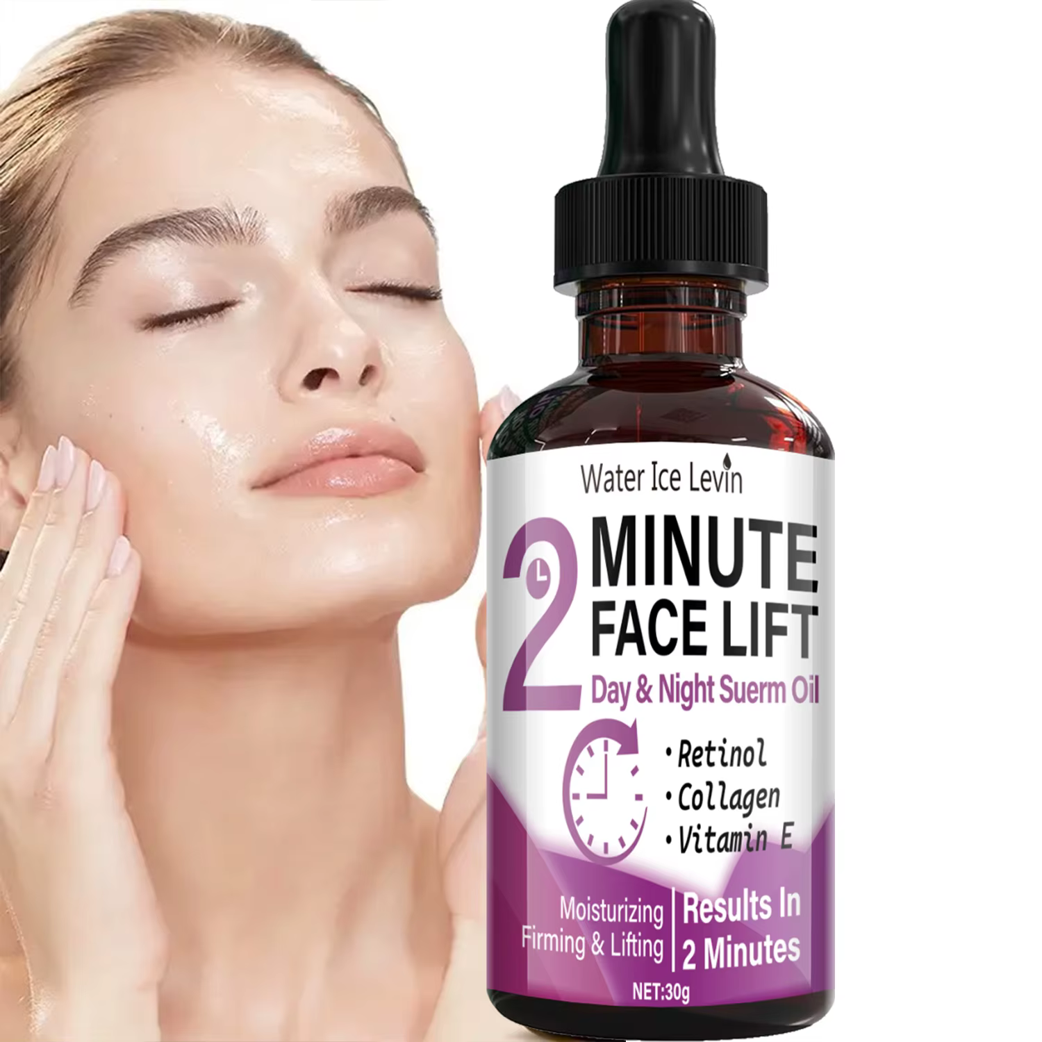 Minute Face Lift Huile de sérum jour et nuit au rétinol et au collagène – Hydratant, raffermissant et liftant en 2 minutes