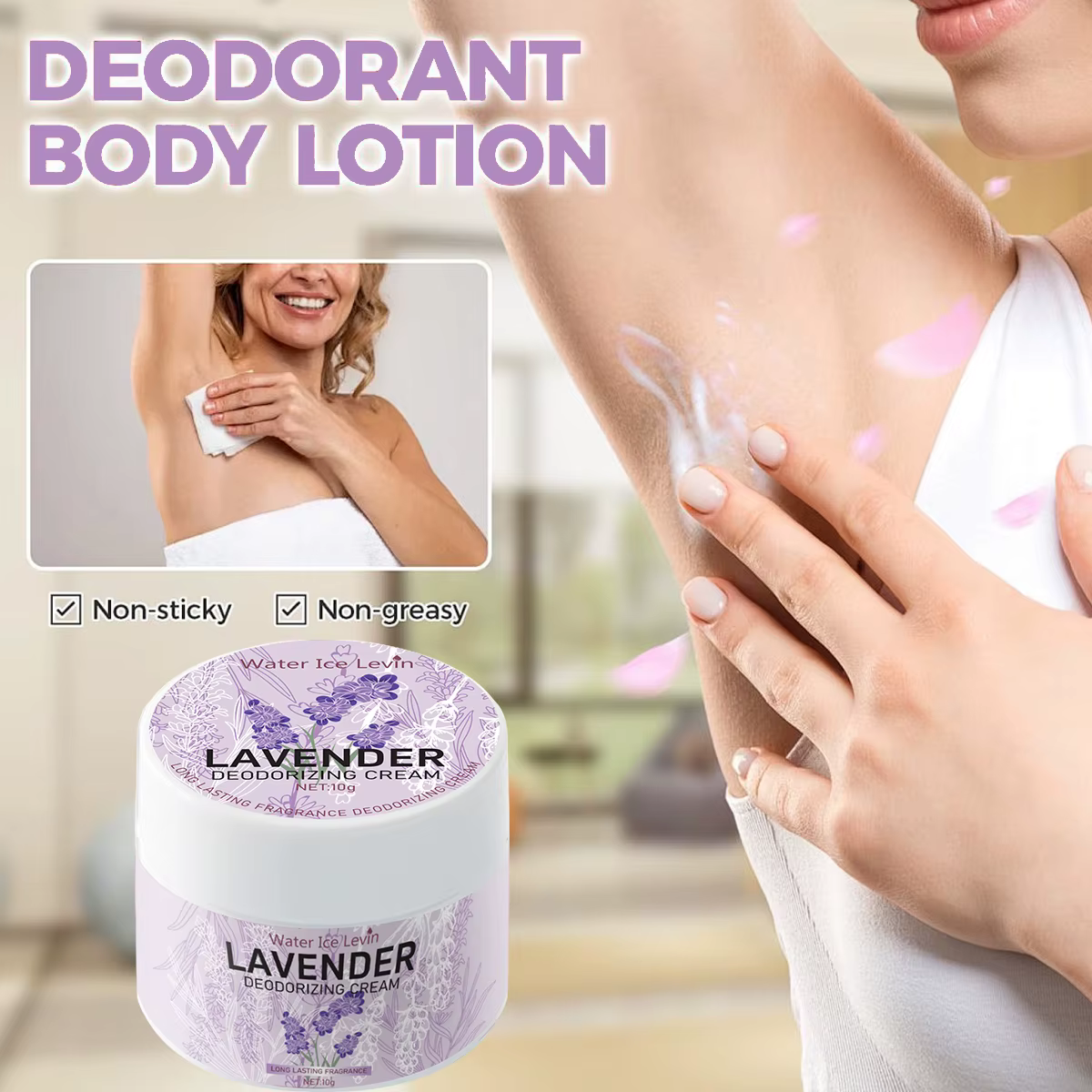 Crème déodorante contenant des ingrédients floraux