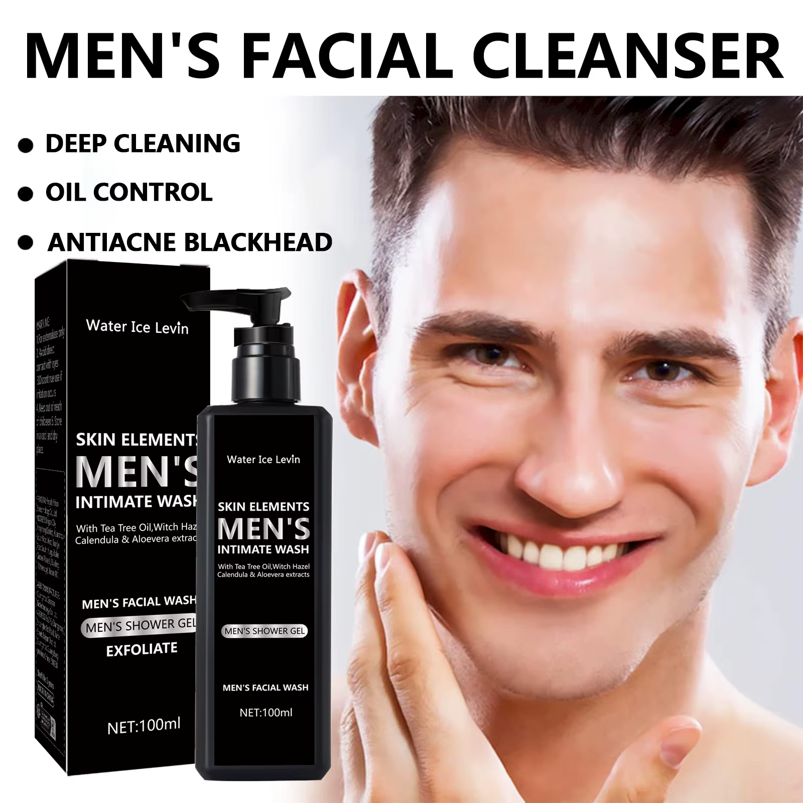 Nettoyant pour le visage pour hommes 100ML pour le nettoyage et le bain quotidiens