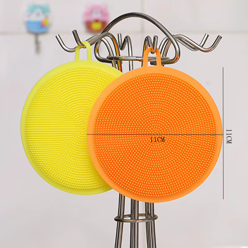 Brosses de nettoyage magiques rondes en Silicone, Gadgets de cuisine, brosse de lavage des fruits, tampon isolant, nettoyeur de bol de Pot, accessoires de cuisine
