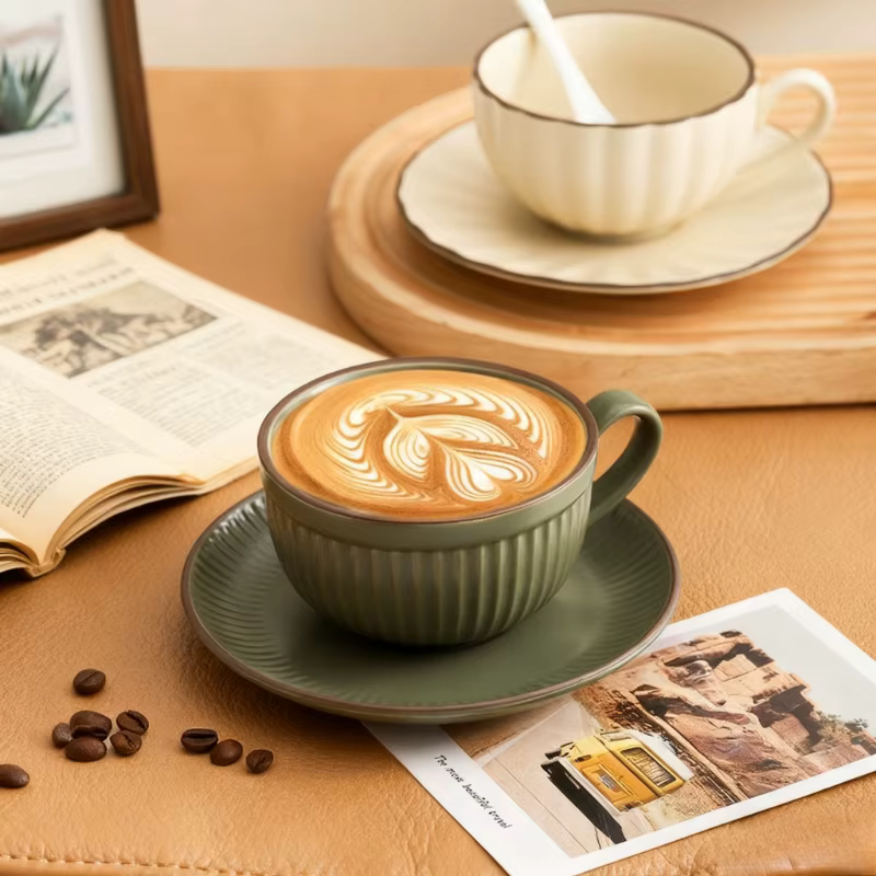 Tasse à café en céramique INS de haute qualité 250ml-300ml, tasse à latte, cappuccino, mocha, style européen, petite tasse de luxe