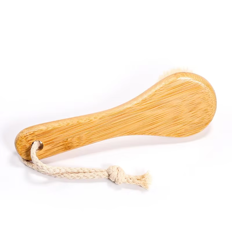 Brosse de Soin Visage Nettoyante en Bambou Naturel Doux pour Massage Facial Portable et Nettoyage en Profondeur