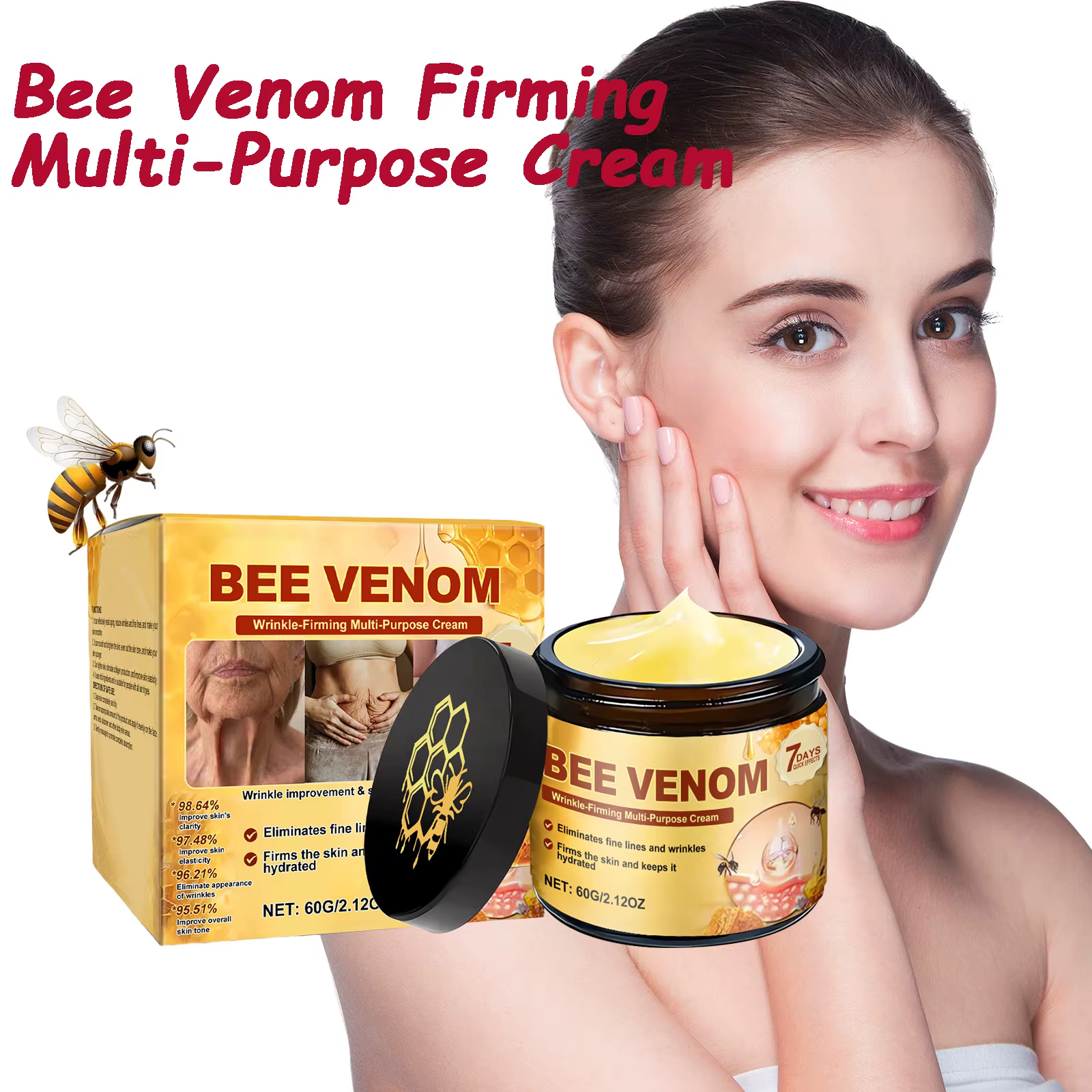 Crème raffermissante au venin d'abeille pour l'affaissement de la peau