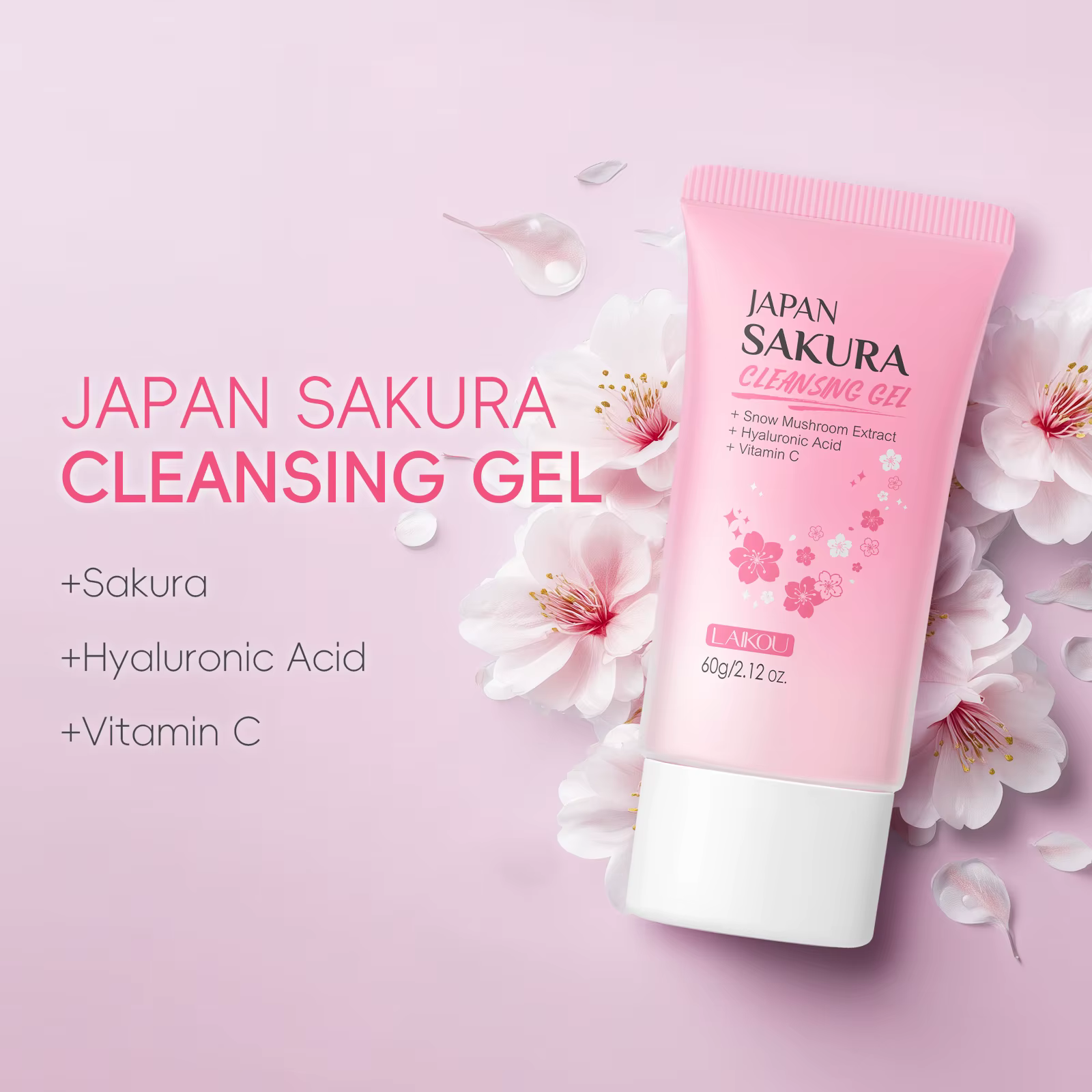 Gel nettoyant LAIKOU Japan Sakura 60g