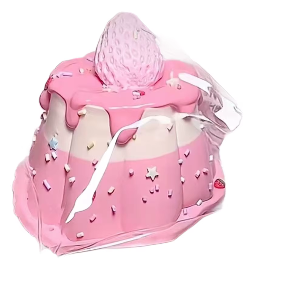 Jouet anti-stress en silicone en forme de pudding à la crème et aux fraises, rebond lent, mignon et moelleux, pour étudiants