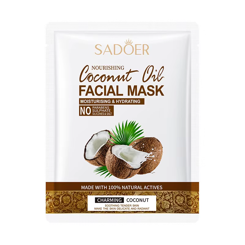5 pièces SADOER noix de coco masque Facial soin du visage hydratant raffermissant