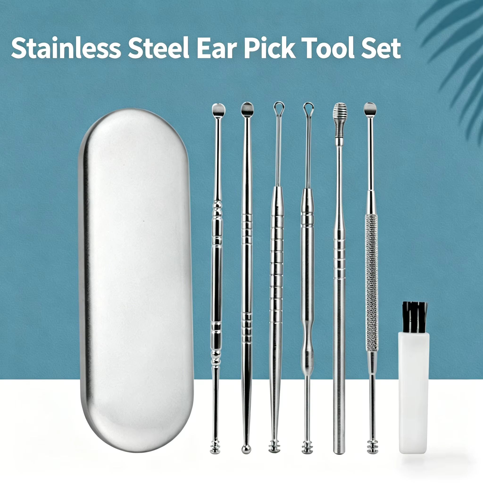 Nettoyeur d'oreilles en spirale portable en acier inoxydable, design compact et fin pour l'entretien quotidien des oreilles des adultes à la maison
