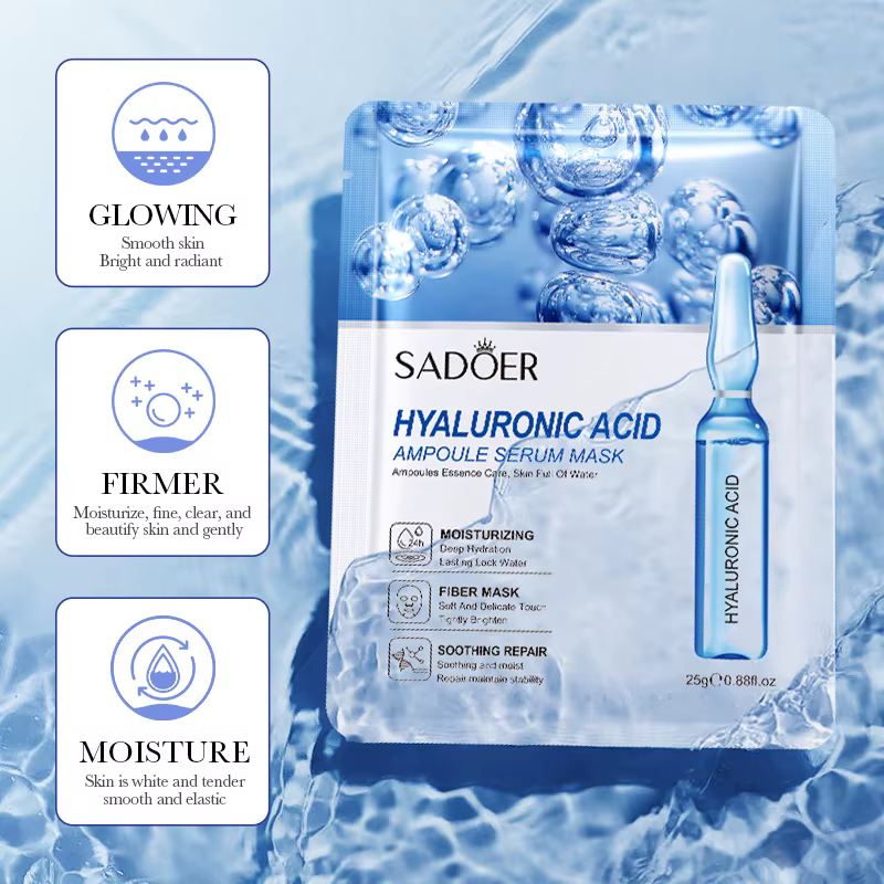 10 pièces SAODER acide hyaluronique masques pour le visage soins de la peau raffermissant hydratant masque Facial
