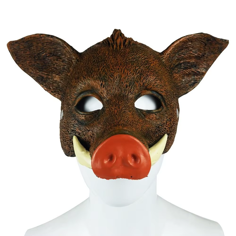 Masque de loup-garou drôle d'halloween, accessoires de fête, tigre Husky EVA, sangle élastique, Cosplay, demi-masque unisexe