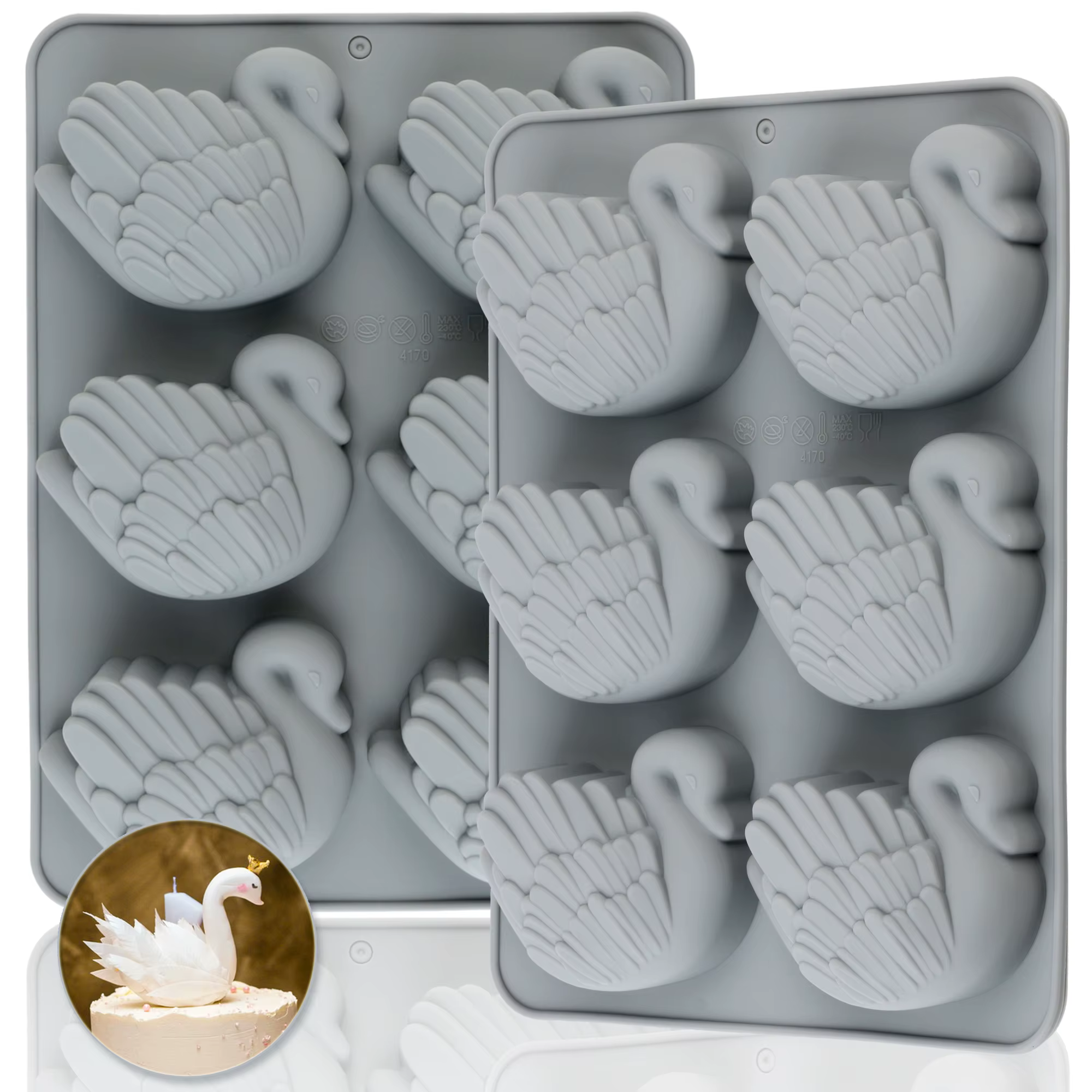 Moule en silicone en forme de cygne pour gâteau de mariage, épais, antiadhésif, pour bonbons, mousse, chocolat, pudding, dessert