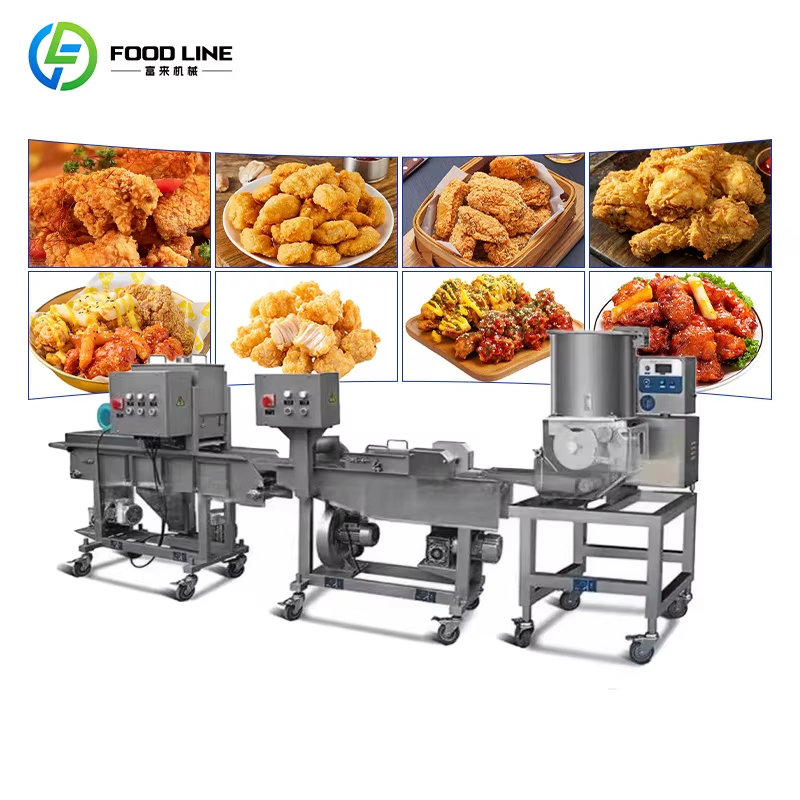 Friteuse industrielle pour nuggets de poulet et ailes de poulet panées
