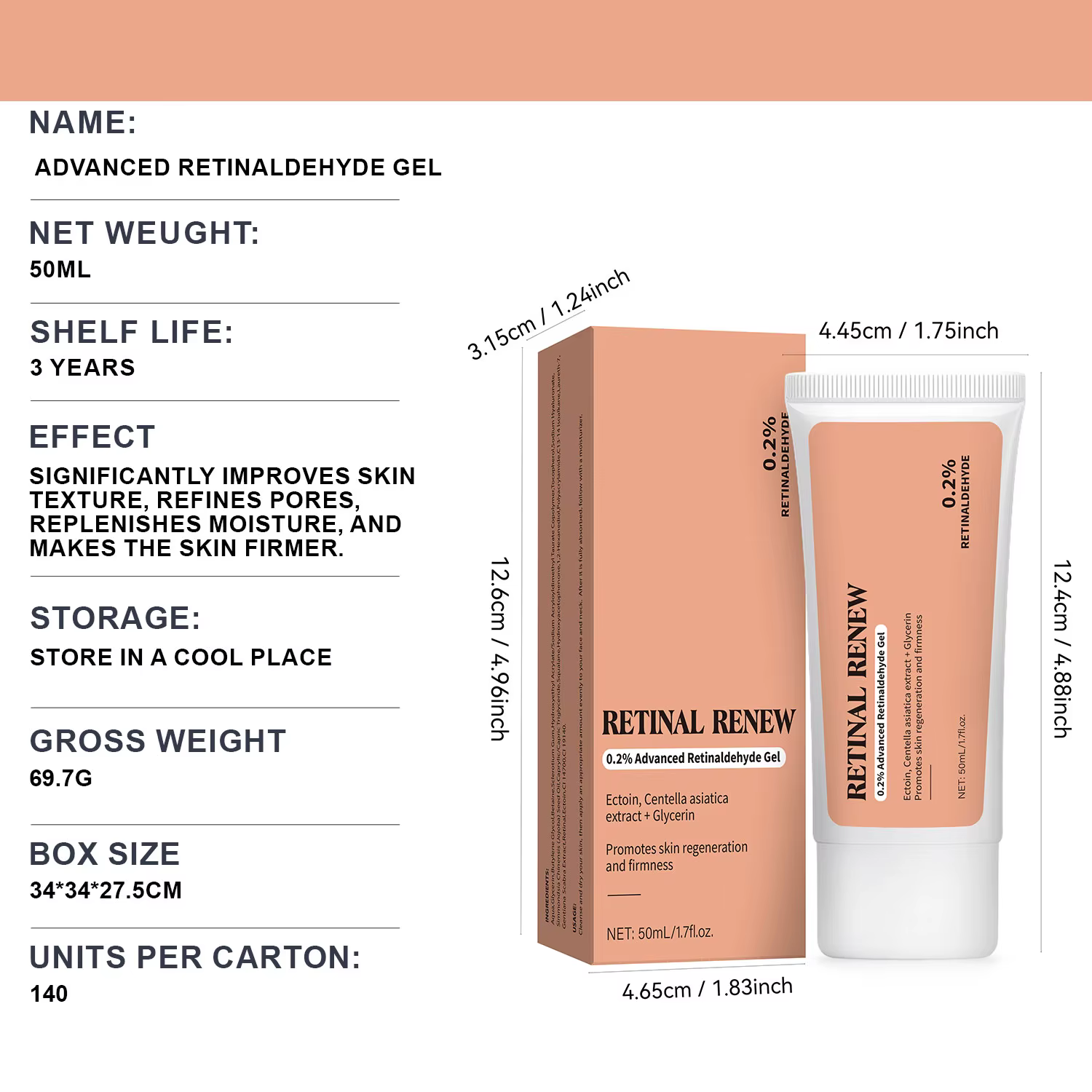 Gel rétinol avancé pour raffermir la peau