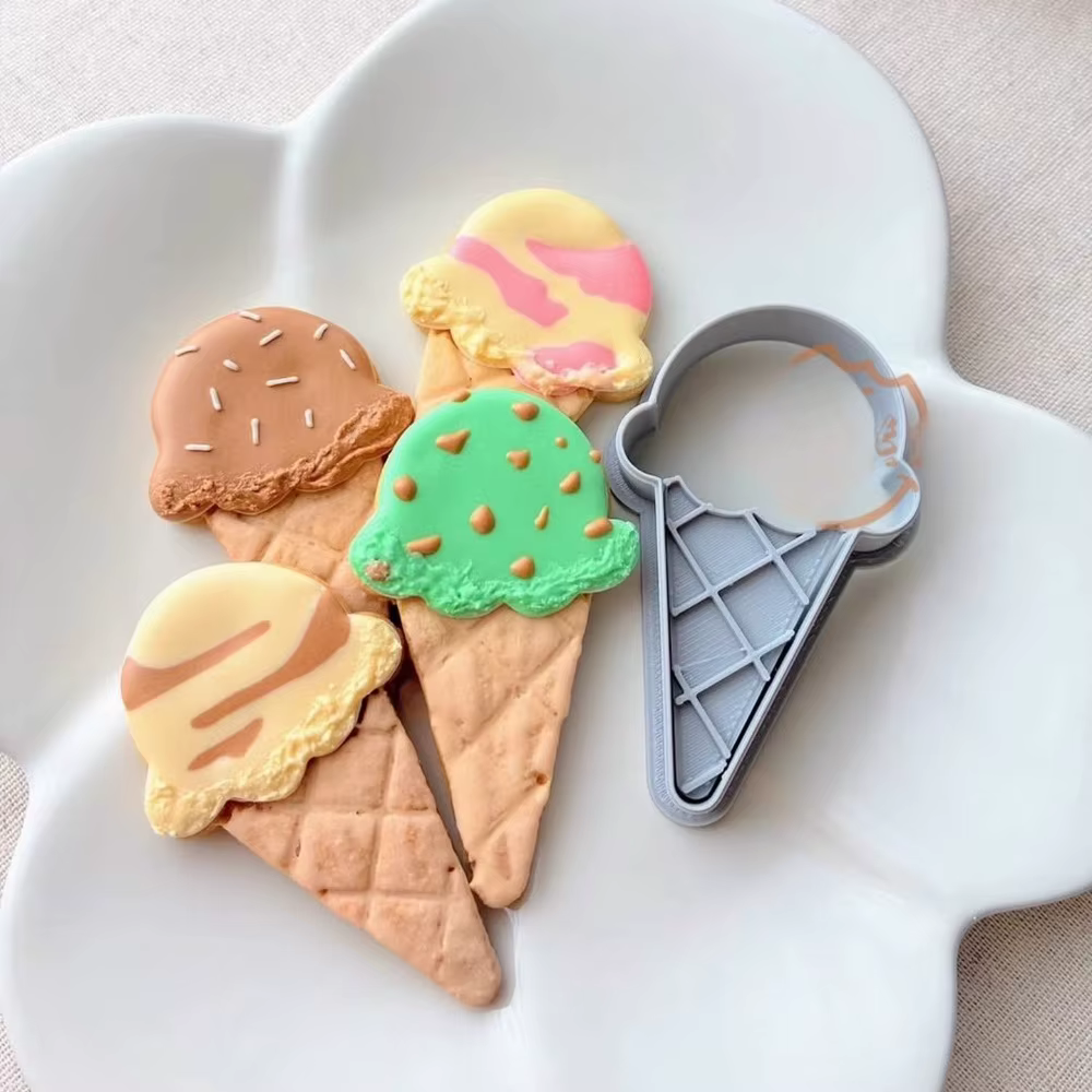 Moule à biscuits en forme de cône de crème glacée, cône de crème glacée, chocolat, Fondant, gâteau, Dessert, outils de fabrication de cadeaux