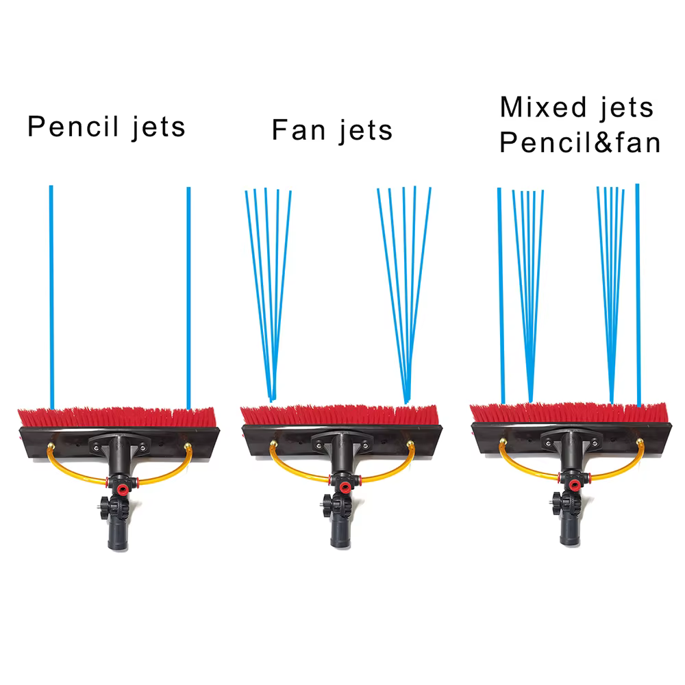 Livres de panneaux solaires pour nettoyeur de vitres, brosse alimentée en eau, jets de crayon, jets de ventilateur, 12 pouces