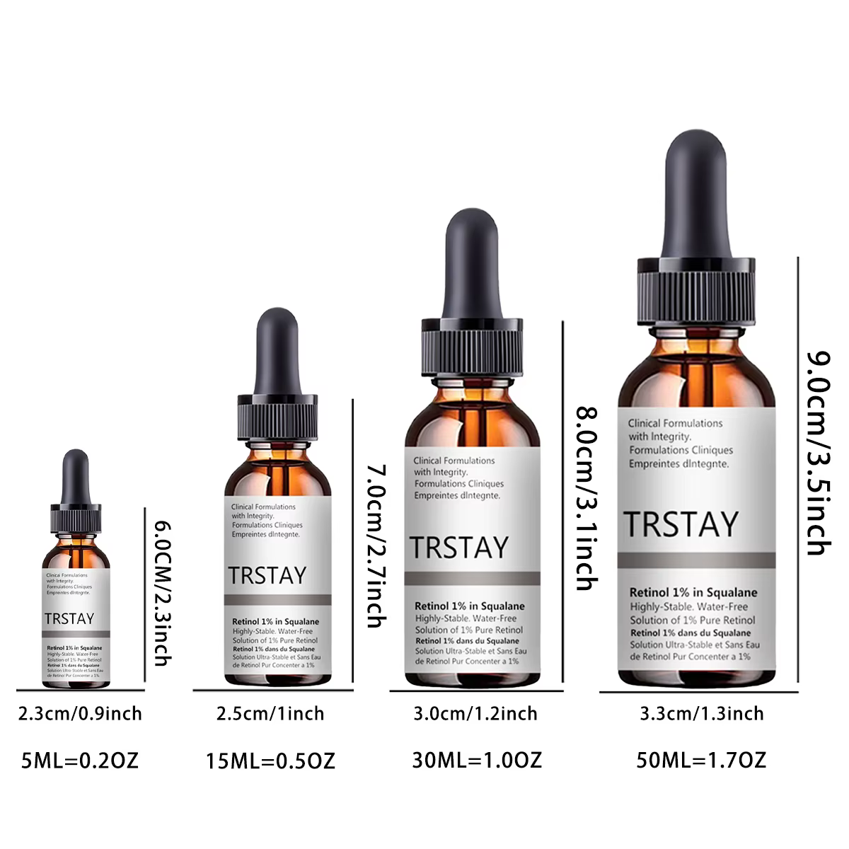 5ML/15ML/30ML/50ML/Sérum au rétinol 1% en Squalane 30ml huile essentielle de beauté et de santé